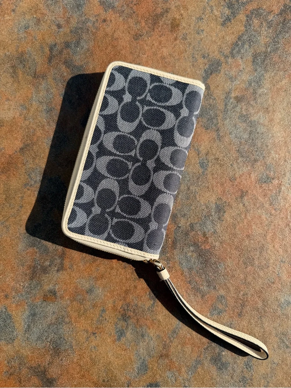 Coach Dempsey Large Wallet Signature Denim